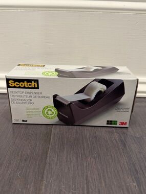 NWT Scotch Black Desktop Tape Dispenser by 3M Home Office